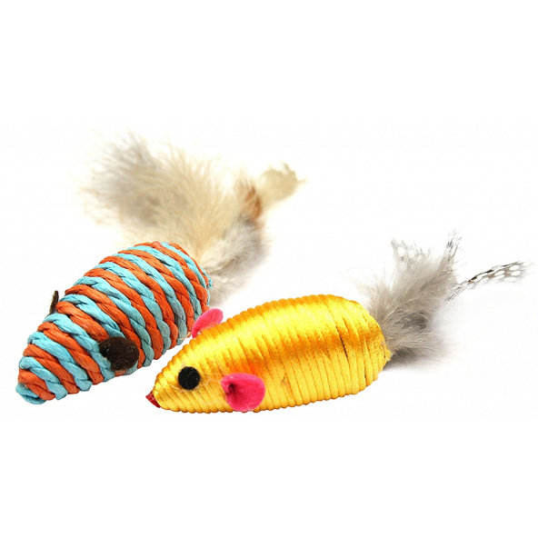 Pet Nova CAT mouseset feather 7 hračka pre mačky farebné myšky s pierkami 2ks