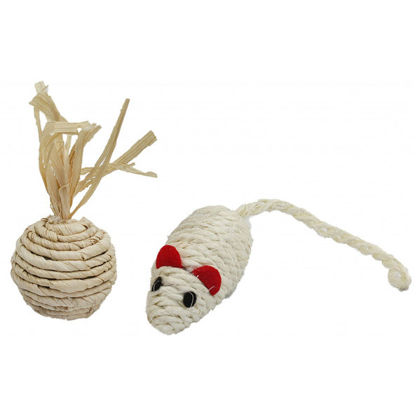Pet Nova CAT sisalset mouse ball 7 sisalová hračka pre mačky - lopta a myš