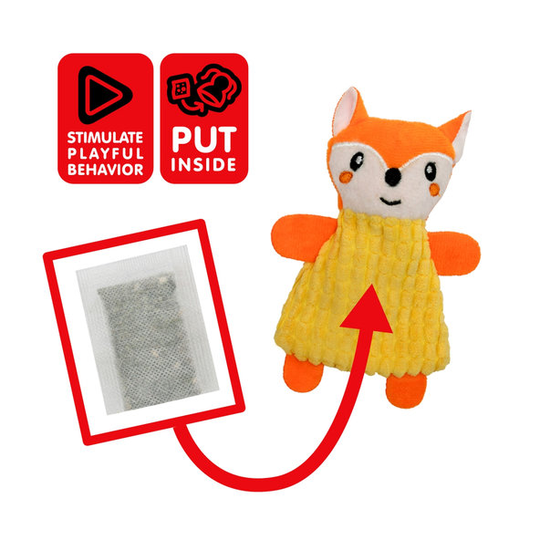 Pet Nova plyšová hračka pre mačky s catnipom, líška