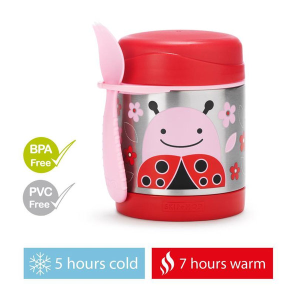 SKIP HOP Zoo Termoska na jedlo s lyžičko-vidličkou Lienka 325 ml, 12 m+