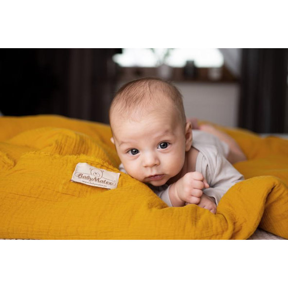 BABYMATEX Bielizeň posteľná Muslin Horčicová 2-dielna