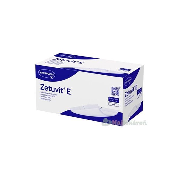 ZETUVIT E nesterilný nasiakavý kompres 10x10 cm 50 ks