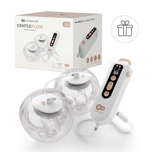 KINDERKRAFT Odsávačka mlieka Double Hands-free Gentle Flow Gold