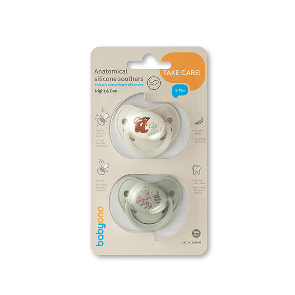 BABYONO Cumlíky silikónové anatomické 6-18m 2 ks