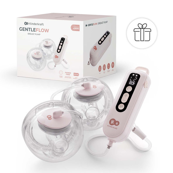 KINDERKRAFT Odsávačka mlieka Double Hands-free Gentle Flow Pink