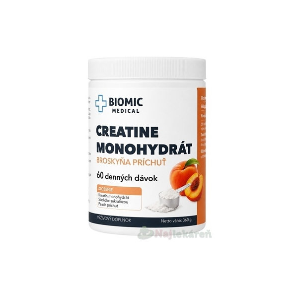 BIOMIC Creatine monohydrát broskyňa 360 g