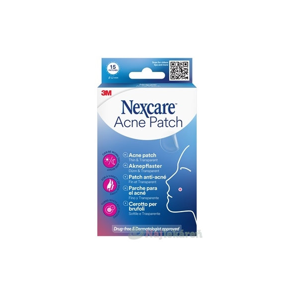 3M Nexcare Náplasť na akné tenká a priehľadná 15 ks