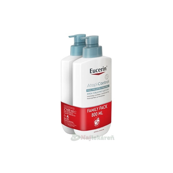 Eucerin AtopiControl Telové mlieko 2x400ml
