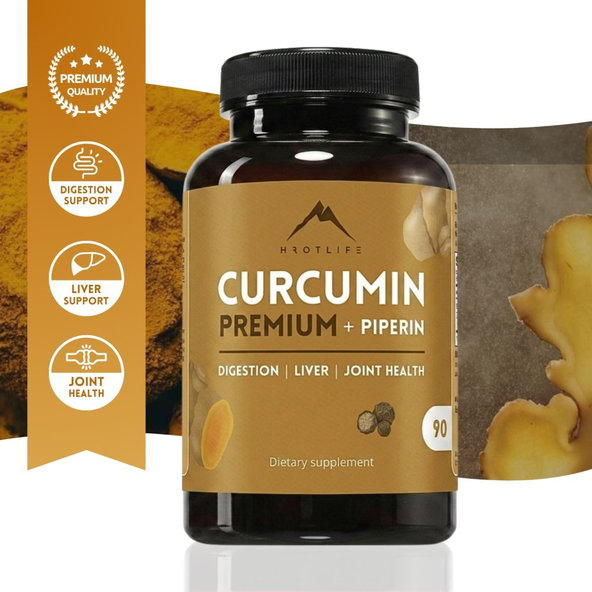 Hrotlife Kurkumín Premium s piperínom 90 kapsúl