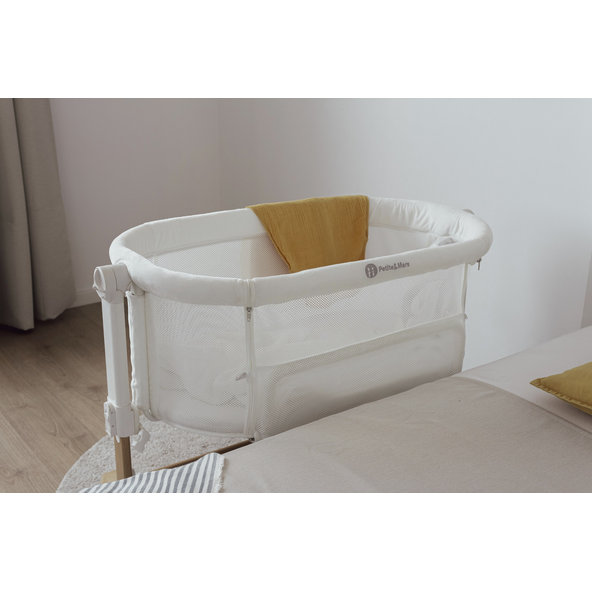 PETITE&MARS Glory 2v1 polohovateľná postieľka s kolískou Mocha Beige