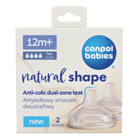 Canpol Babies NaturShape cumlíky na fľašu 12 m+ 2 ks