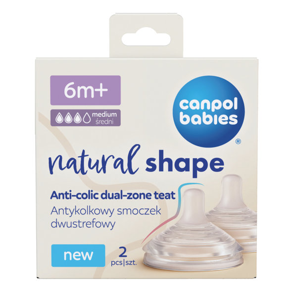 Canpol Babies NaturShape cumlíky na fľašu 6 m+ 2 ks
