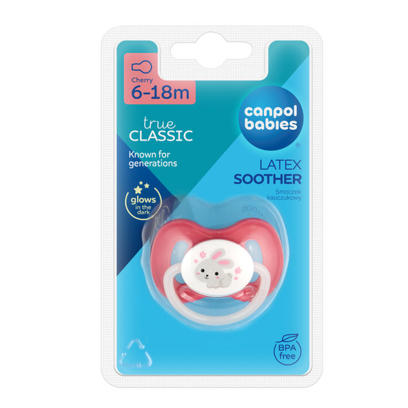 Canpol Babies Okrúhly kaučukový cumlík ružový 6-18 m