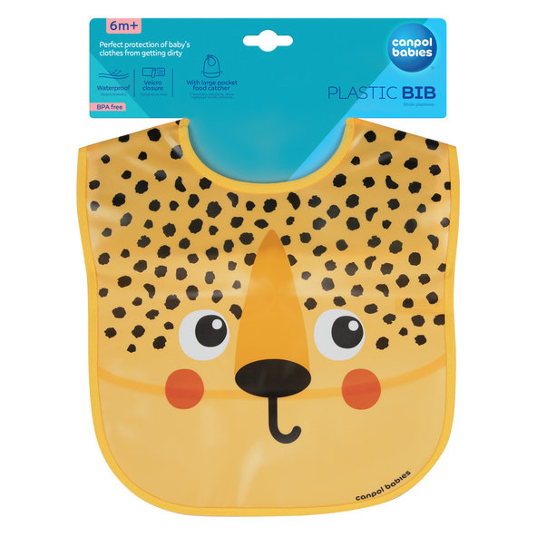 Canpol Babies Podbradník s vreckom plast gepard 6m+