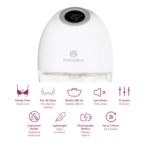 PETITE&MARS Odsávačka materského mlieka elektrická handsfree Gaia Duo