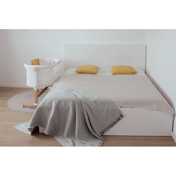 PETITE&MARS Glory 2v1 polohovateľná postieľka s kolískou Mocha Beige