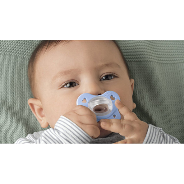 CHICCO PhysioForma Dual Soft silikónový cumlík modrý 0–2 m 1 ks