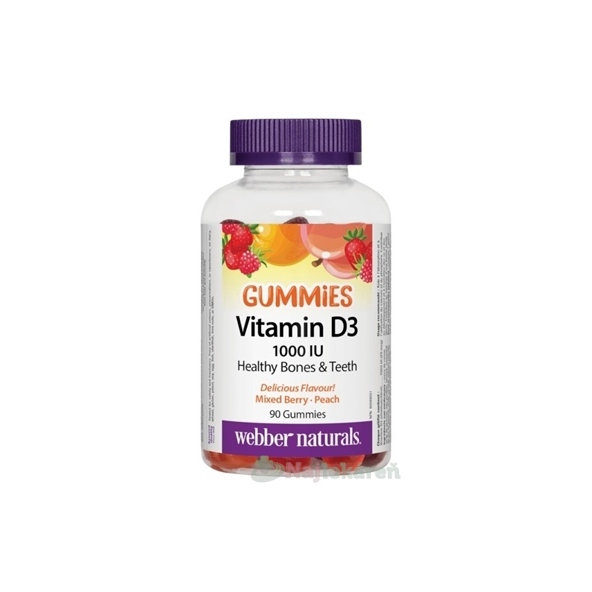 Webber Naturals Vitamín D3 1000 IU Gummies 90 želé tabliet