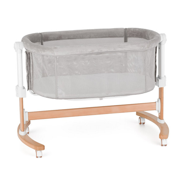 PETITE&MARS Glory 2v1 polohovateľná postieľka s kolískou Mocha Beige