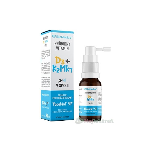 EkoMedica SK Prírodný Vitamín D3 Junior sprej citrón 30 ml