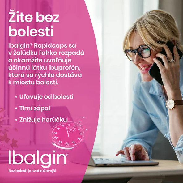Ibalgin Rapidcaps 400 mg na bolesť 30 kapsúl