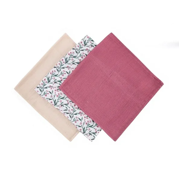PETITE & MARS Sada plienok Moussy Pink Meadow 68 x 68 cm 3 ks