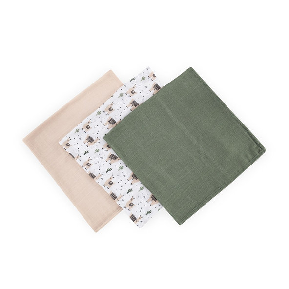 PETITE & MARS Sada plienok Moussy Llama Vibes 68 x 68 cm 3 ks