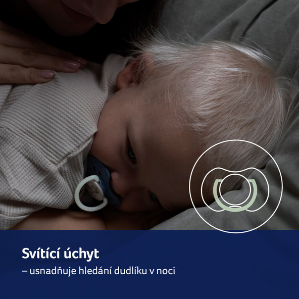 LOVI Cumlík silikónový dynamický Night&Day 0-6 m 2 ks