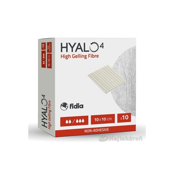 HYALO4 High Gelling Fibre krytie na rany 10x10cm 10 ks