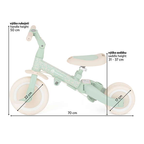 PETITE&MARS Trojkolka multifunkčná 5v1 Turbo - limitovaná edícia Green Twist