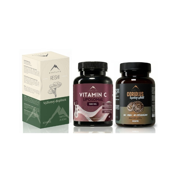 Hrotlife Vyhrotená imunita Reishi + Coriolus + Vitamín kapsuly