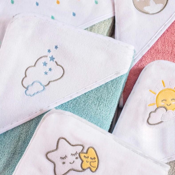 BABYONO Osuška s kapucňou froté 100 x 100 - modrá