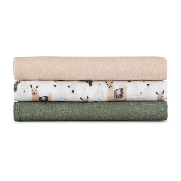 PETITE & MARS Sada plienok Moussy Llama Vibes 68 x 68 cm 3 ks