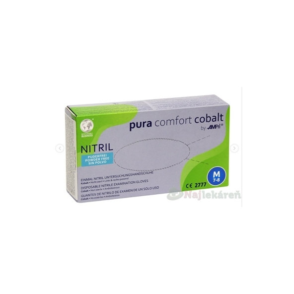 AMPri Pura Comfort Cobalt Nitrilové rukavice M tmavomodré 100 ks