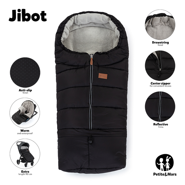 PETITE&MARS Fusak nastaviteľný 3v1 Jibot Horizontal Ink Black
