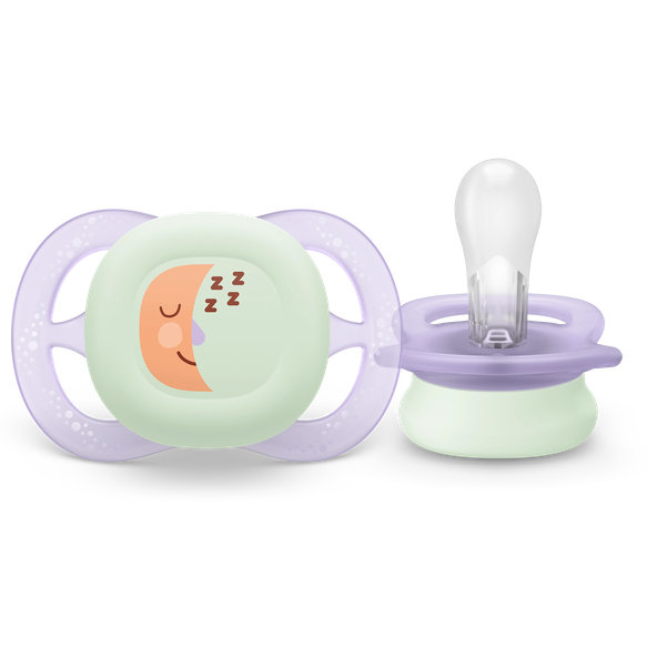 Philips AVENT Cumlík Ultra start s obrázkom nočný dievča 0-2 m 2 ks