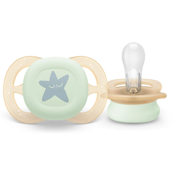 Philips AVENT Cumlík Ultra start s obrázkom nočný dievča 0-2 m 2 ks