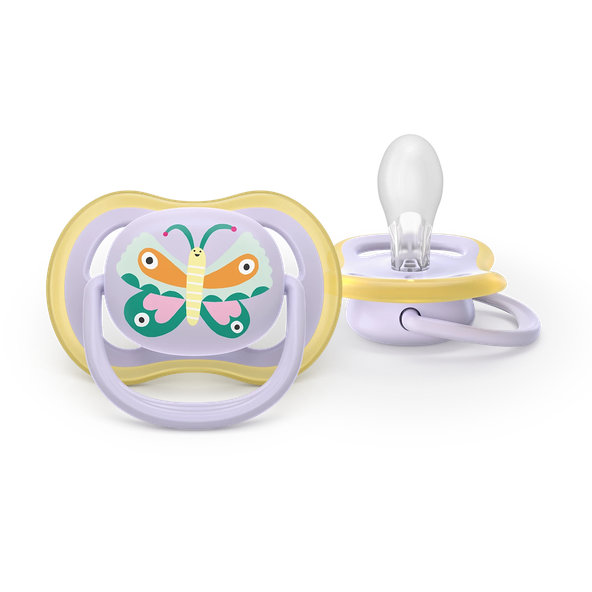 Philips AVENT Cumlík Ultra air s obrázkom 0-6 m fialový/žltý 2ks