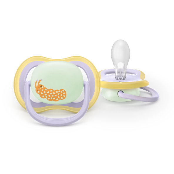 Philips AVENT Cumlík Ultra air s obrázkom nočný 0-6 m fialový/žltý 2ks