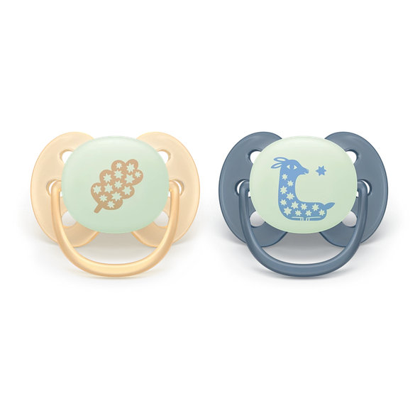 Philips AVENT Cumlík Ultra soft s obrázkom nočný neutral 6-18 m 2 ks