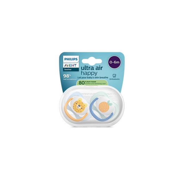 Philips AVENT Cumlík Ultra air s obrázkom 0-6 m modrý/zelený 2ks