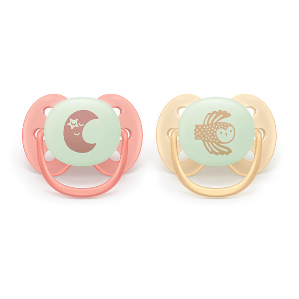 Philips AVENT Cumlík Ultra soft s obrázkom nočný neutral 0-6 m 2 ks