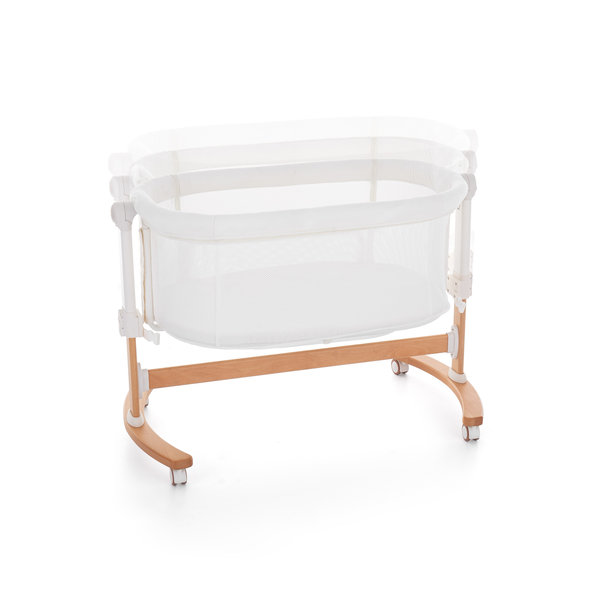 PETITE&MARS Glory 2v1 polohovateľná postieľka s kolískou Mocha Beige