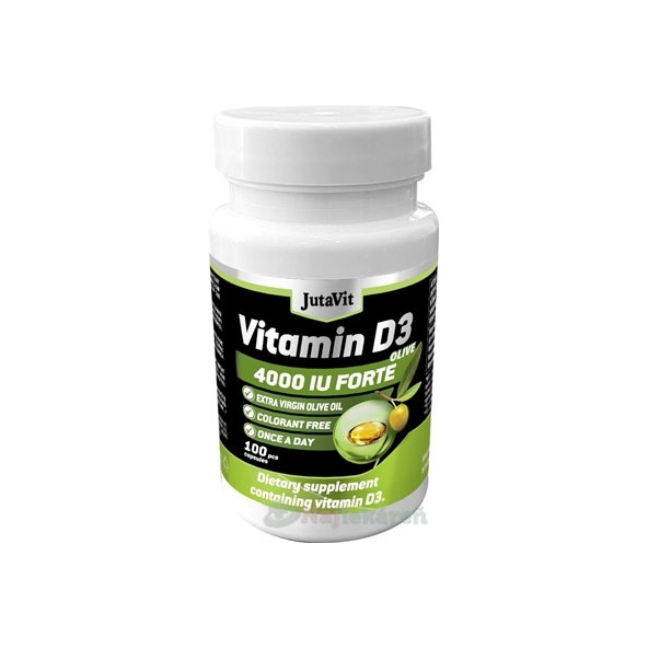 JutaVit Vitamín D3 4000 IU Forte Oliva 100 kapsúl