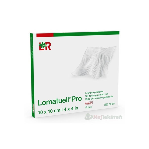 Lomatuell Pro Krytie na rany s kontaktnou sieťkou 10x20 cm 10 ks