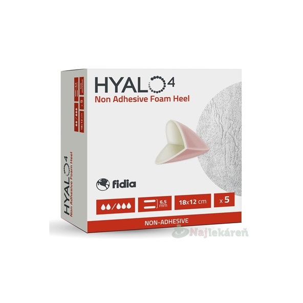 HYALO4 Non Adhesive Foam Heel krytie na rany s pätou 18x12 cm 5ks