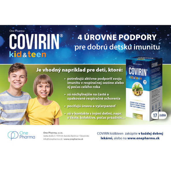 OnePharma COVIRIN kid & teen na podporu imunity detí pri COVID19, 120cps