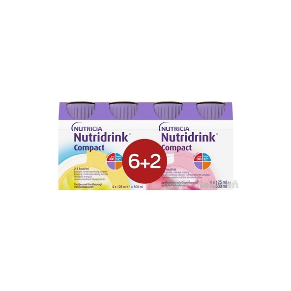Nutridrink Compact 6+2 dve príchute 8x125 ml