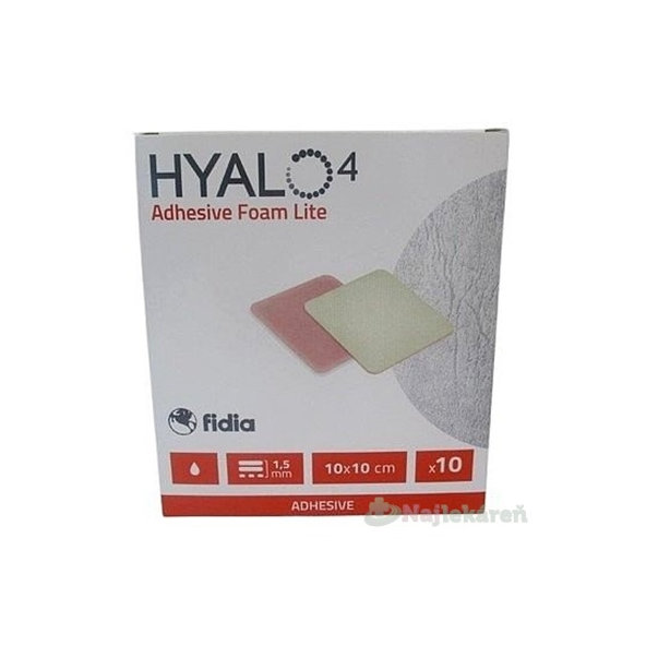 HYALO4 Adhesive Foam Lite 10×10 cm silikónové penové krytie 10 ks