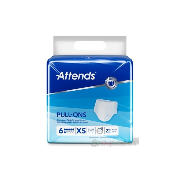 ATTENDS Pull-Ons 6 XS inkontinenčné nohavičky 1499ml 22ks